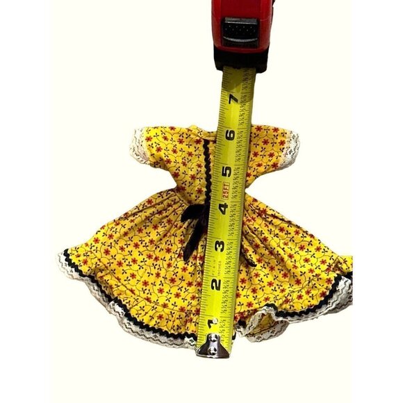 Ellie Mae Clampett Elly May Dress Only 1960s Fashion Doll Clothes Calico Yellow - Picture 9 of 9